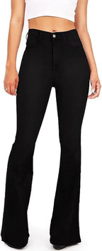 KDF Flare Jeans for Women Women's Bootcut Bell Bottom Jeans High Waisted Stretch Slimming Bell Bottoms Jeans