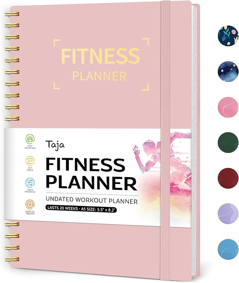 Fitness Workout Journal for Women & Men, A5(5.5" x 8.2") Workout Log Book Planner for Tracking, Progress, and Achieving