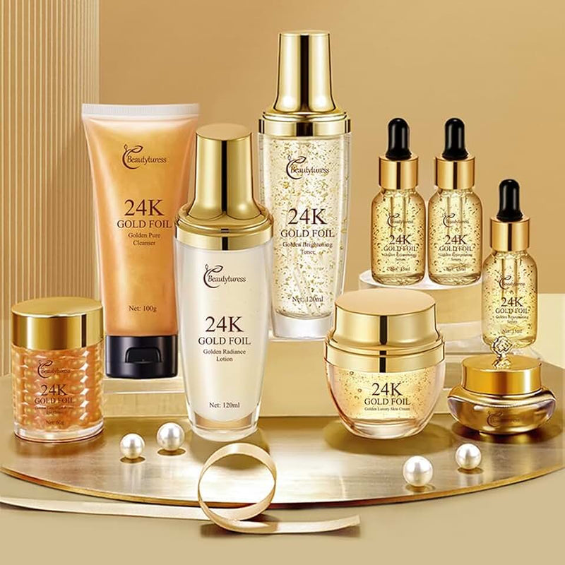 9-Piece Skincare Set for Women - Hypoallergenic, Moisturize the Skin - Collagen & Hyaluronic Acid & Snail Mucin Infused
