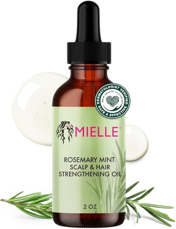 Mielle Organics Rosemary & Mint Hair Oil - Strengthening Biotin Oil Infused Frizzy & Damaged Hair Care - Split Ends & Dr