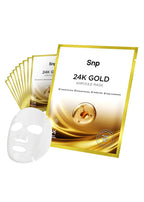 SNP 1000mg Collagen + 24K Gold Ampoule Sheet Mask | Collagen Face Masks Skincare | Tightening, Hydrating, and Nourishing | Korean Skin Care | Overnight Face Masks | Moisturizing Face Mask | 10 Sheets
