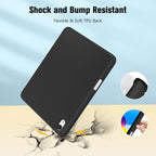 ProCase for iPad (A16) 11th Generation 11 Inch 2025/ iPad 10th Generation 10.9 Inch 2022 Case with Pencil Holder, Hybrid Cover with Soft TPU Back, Supports Touch ID, Auto Wake/Sleep -Black