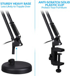 TORCHSTAR Metal Desk Lamp with Clamp, Swing Arm, Architect Adjustable Gooseneck Table Lamp, Clip Desk Lights for Home Office, Work, Study, Reading, E26 Base, Multi-Joint, Black
