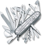 Victorinox Swiss Champ Swiss Army Knife, 33 Functions, Swiss Made Pocket Knife with Large Blade, Screwdriver, Chisel and Combination Pliers - Silvertech
