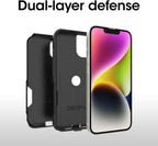 OtterBox iPhone 14 & iPhone 13 Commuter Series Case - BLACK , slim & tough, pocket-friendly, with port protection