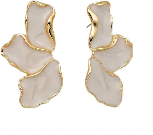 EXPHAIN Irregular Petal Earring For Women Stainless Steel Unique Statement Flower Dangle Earrings Trendy Jewelry Gift