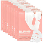TEAWOO Bio-Collagen Facial Mask 8 EA, Hydrating & Soothing Hydrogel Face Mask, Overnight Collagen Face Mask for Glass Skin & Elasticity, Korean Skin Care