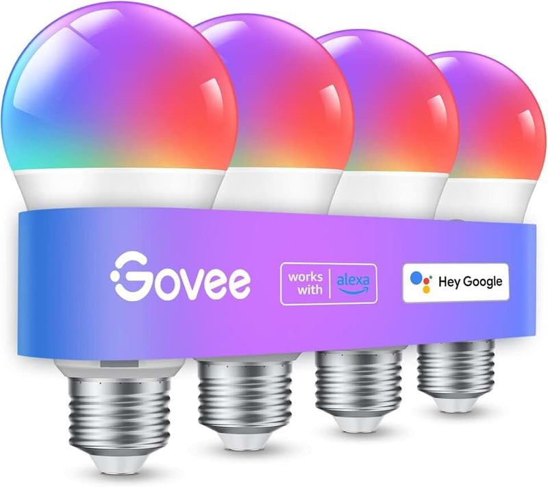 Govee Smart Light Bulbs, Color Changing Light Bulb, Work with Alexa and Google Assistant, 16 Million Colors RGBWW, WiFi