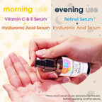 GLEOW Retinol Serum for Face, Vitamin C with Hyaluronic Acid Face Serum for Women and Men, Glow Total Package Skin Care Set, Targets Appearance of Uneven Skin Tone and Dryness 3x2 oz