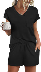 RUMIA Lounge Sets for Women 2 Piece Cap Sleeve Pajamas Short Sets with Pockets (S-3XL)