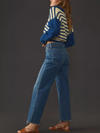 KUNMI Jeans for Women Wide Leg Baggy High Waist Boyfriends Straight Leg Stretchy Denim Pants Trendy Fall 2025
