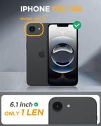 Miracase for iPhone 17e Case & iPhone 16e Case, Full-Body Phone with Built-in Glass Screen Protector, [Magnetic with MagSafe] Military Drop Proof 17 E/ 16 E Cover Bumper 6.1 inch, Black