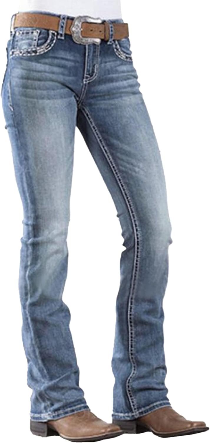 PEIHOT Bootcut Jeans for Women Mid Rise Straight Leg Stretchy Bootcut Denim Pants Cowgirl Western Outfit Trendy 2026