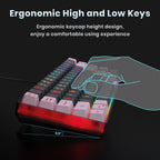 GEODMAER 65% Gaming Keyboard, LED Backlit, Ultra-Compact Anti-Ghosting No-Conflict 68 Keys Membrane Gaming Wired Keyboard for PC Laptop Windows Gamer(Black-Pink)