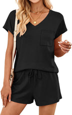RUMIA Lounge Sets for Women 2 Piece Cap Sleeve Pajamas Short Sets with Pockets (S-3XL)