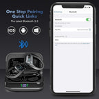 sajawass Wireless Earbuds, Sports Bluetooth Headphones, 75Hrs Playtime Ear Buds with LED Power Display, Noise Canceling Headset, IPX7 Waterproof Earphones for Workout/Running