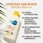 Derma B Everyday Sun Block Large Size Sunscreen SPF50+ PA++++ 6.71 Fl Oz, 200ml Fast-Absorbing Lightweight SPF Moisturizer, Facial Body Non-Sticky for Dewy Skin, Korean Protection Lotion