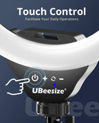 UBeesize 12'' LED Ring Light with 62'' Tripod Stand, Selfie Ring Light for Video Recording, Live Streaming, TikTok & YouTube, Compatible with iPhone & Android (Black)