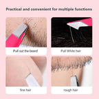 Derlaier Tweezers Set Professional High Precision Stainless Steel Eyebrow Remover Ingrown Hair & Splinter Removal Kit Facial Hair Grooming Tools for Men Women Pink 4 Pcs