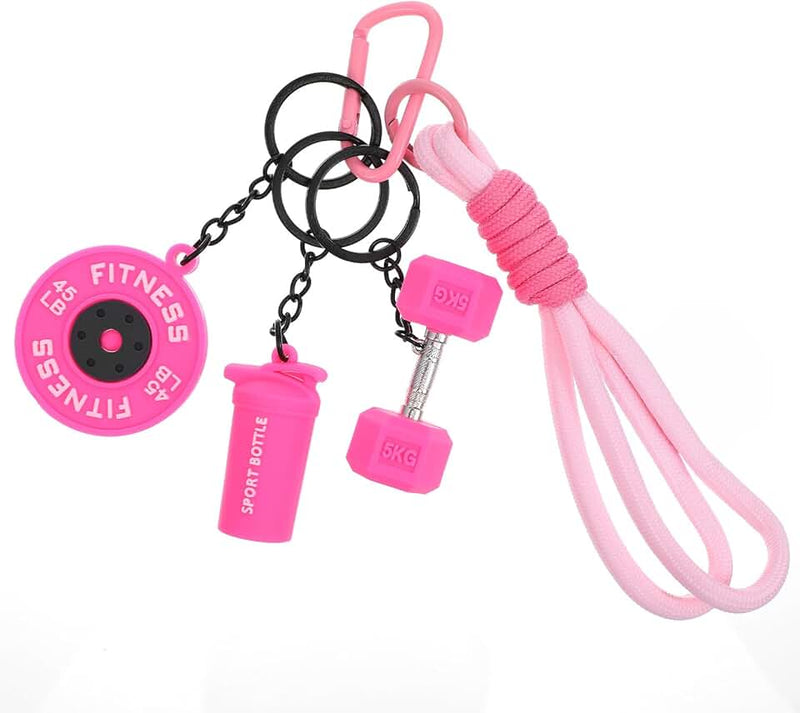 Molain Gym Keychain for Women Men, Silicone Dumbbell Keychain Motivational Fitness Gifts for Gym Lovers Weight Lifting G