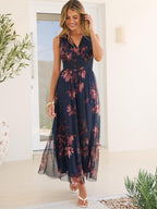ANRABESS Womens Summer Floral Maxi Dress, A Line Tulle,Elegant for Wedding Guest & Beach Vacation,Flowy Casual Boho Outfits