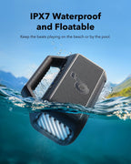 Soundcore Boom 2 By Anker, Outdoor Speaker, 80W, Subwoofer, BassUp 2.0, 24H Playtime, IPX7 Waterproof, Floatable, RGB Lights, USB-C, Custom EQ, Bluetooth 5.3, Portable for Camping and Beach - Black