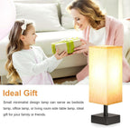 aooshine Small Table Lamp for Bedroom - Bedside Lamps for Nightstand, Minimalist Night Stand Light Lamp with Square Fabric Shade, Desk Reading Lamp for Kids Room Living Room Office Dorm