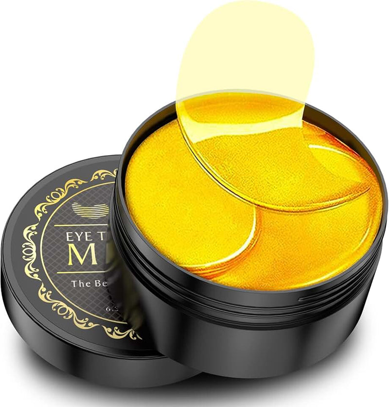 NAZANO 24K Gold Under Eye Patches - 60 Pack for Puffy Eyes, Dark Circles, Bags & Wrinkles with Collagen & Hyaluronic Aci