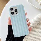 ZTOFERA for iPhone 15 Case with Geometric Vertical Stripes,Cute Fashion Simple Line Pattern for Women Men,Soft TPU Slim Glossy Shockproof Case Cover(Light Blue)