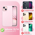 GolbinBox Magnetic for iPhone 13 Case & iPhone 14 Case, Compatible with MagSafe, [Soft Anti-Scratch Microfiber Lining], Slim Liquid Silicone Shockproof Protective Phone Case 6.1 inch, Chalk Pink