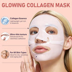 TEAWOO Bio-Collagen Facial Mask 8 EA, Hydrating & Soothing Hydrogel Face Mask, Overnight Collagen Face Mask for Glass Skin & Elasticity, Korean Skin Care