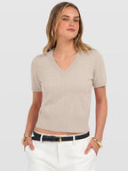 ANRABESS Womens Short Sleeve Sweaters Cropped V Neck Business Casual Lightweight Sweater Tops Summer Spring Clothes 2026