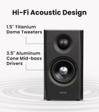Edifier S355DB 2.1 Powered Bookshelf Speakers with Wireless 8" Subwoofer, 150W Tri-Amp Hi-Res Audio, Computer Speaker System, Bluetooth 6.0 with LDAC, HDMI/Optical/Coaxial Inputs for PC, TV (Black)