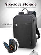 Lenovo Laptop Backpack B210, 15.6-Inch Laptop/Tablet, Durable, Water-Repellent, Lightweight, Clean Design, Sleek for Travel, Business Casual or College, GX40Q17225, Black
