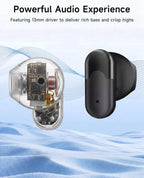acer Wireless Earbuds, Bluetooth 6.0 Headphones with 35H Playtime, 0.12oz Ultra-Light Ear Buds, 13mm Driver for Powerful Bass, Clear Calls Mic, Water&Dust Resistant Earphones for Office/Commute