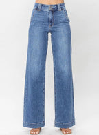 Astylish Women's High Waisted Wide Leg Straight Jeans