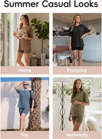 ZOOSIXX 2 Piece Sets for Women Summer - Oversized T-Shirt and Biker Shorts Lounge Sets Matching Outfit for Travel Casual