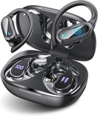 Wireless Earbuds Bluetooth 5.4 Headphones, 54H Playtime Stereo Earphones with Noise Cancelling Mic, IPX7 Waterproof, Fast Charging and Comfort Fit Ear Buds for Fitness/Sports/Workouts/Travel Black