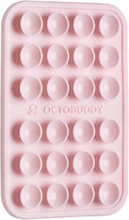 OCTOBUDDY Classic - Silicone Suction Phone Case Adhesive Mount - Hands-Free, Strong Grip Holder for Selfies and Videos - iPhone and Android Compatible - 2.25″ x 3.25″, Chalk Pink