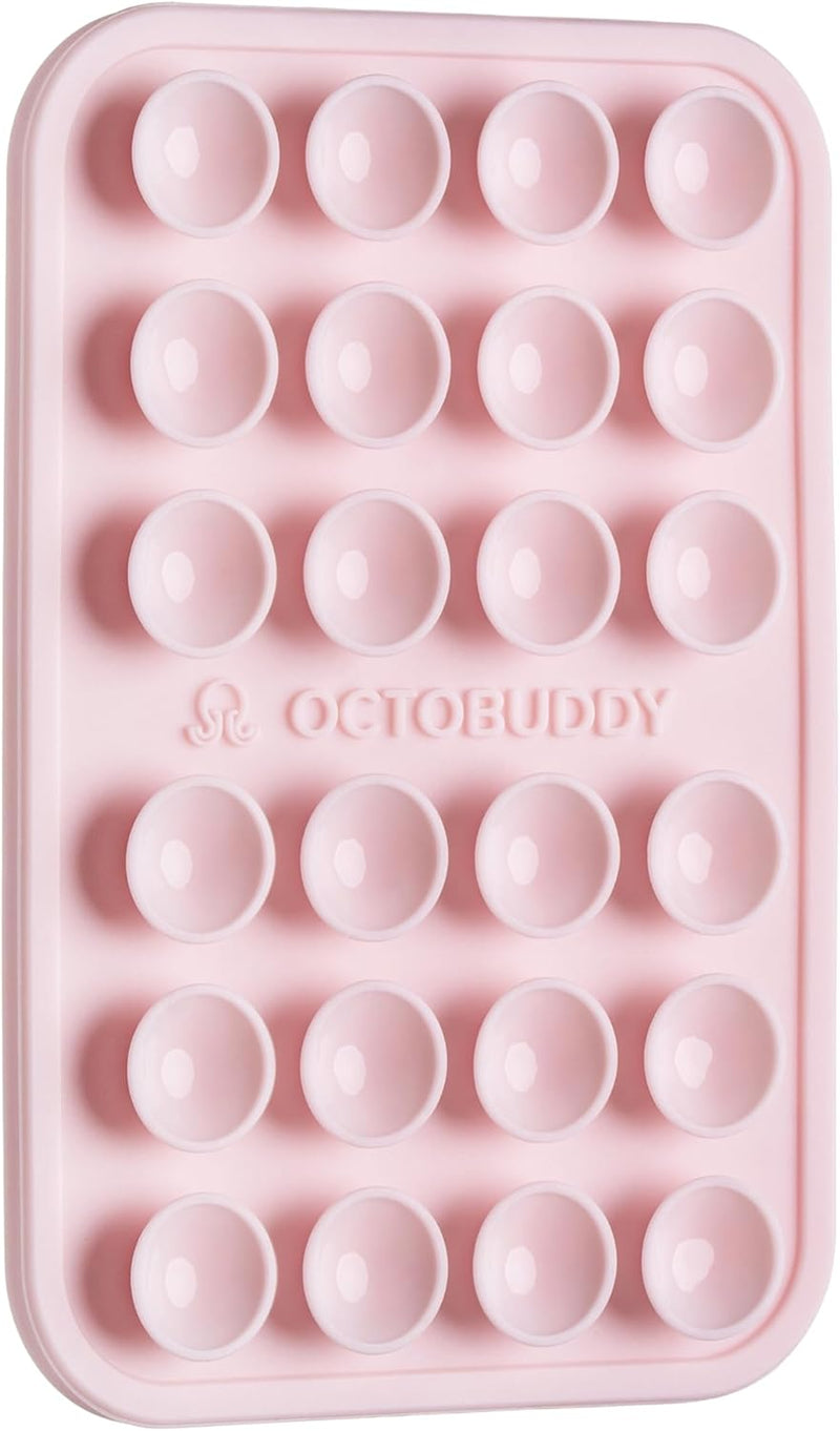 OCTOBUDDY Classic - Silicone Suction Phone Case Adhesive Mount - Hands-Free, Strong Grip Holder for Selfies and Videos - iPhone and Android Compatible - 2.25″ x 3.25″, Chalk Pink