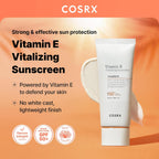 COSRX Vitamin E Vitalizing Sunscreen,SPF 50 Face Sunscreen, Lightweight, Non-Sticky, No White Cast, Hydrating, Beach Essentials, Travel Essentials, Korean Skincare, Mothers Day Gift for Mom1.69 fl oz