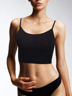 Boao 4 Pack Women's Cropped Tank Tops, Cotton Spaghetti Strap Crop Top Basic Sports Crop Cami Half Camisoles for Teen Girls