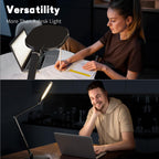 LitONES LED Desk Lamp for Home Office, Professional Eye-Caring Diffused Desk Light, 3 Color 10 Brightness Computer Light, Dimmable Office Lamp with Memory & Timer Func, Metal Swing Arm Table Lamp