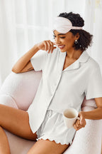 Ekouaer Pajamas Set for Women Short Sleeve Sleepwear Button Down Pjs Lounge Sets Soft Nightwear