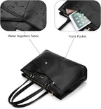 LOVEVOOK Laptop Tote Bag for Women 15.6 Inch Waterproof Leather Computer Bags Business Office Work Briefcase Black