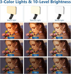 ALTSON 60 LED Portable Selfie Light Video Conference Lighting with Clip & Camera Tripod Adapter Rechargeable 2200mAh CRI 97+, 3 Light Modes for Phone iPhone Webcam Laptop Photo Makeup