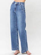 Astylish Women's High Waisted Wide Leg Straight Jeans