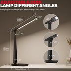 Honeywell LED Desk Lamp for Home Office, Eye-Caring Light with 4 Color Modes & Touch Control, USB A+C Charging Ports, Adjustable Rotating Head with Timer for Reading, Bedroom & Small Desks