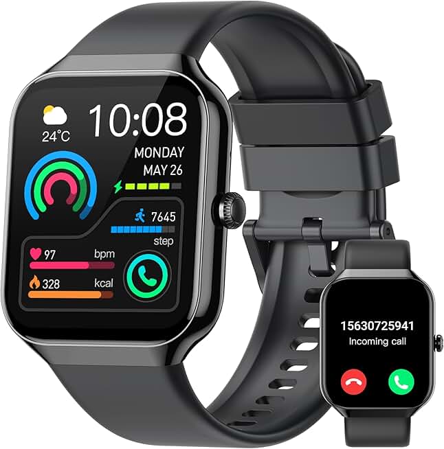 Smart Watch, 1.96" HD Smartwatch for Men Women (Answer/Make Call), 2026 Fitness Activity with Heart Rate/Sleep Monitor/P