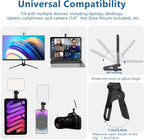 ALTSON 60 LED Portable Selfie Light Video Conference Lighting with Clip & Camera Tripod Adapter Rechargeable 2200mAh CRI 97+, 3 Light Modes for Phone iPhone Webcam Laptop Photo Makeup